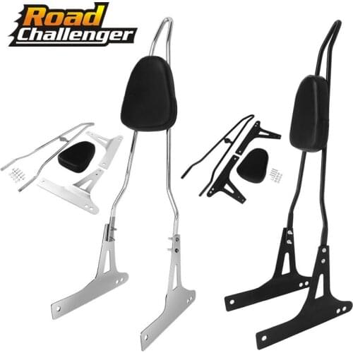 Chrome Black Motorcycle Rear Passenger Sissy Bar For Harley Dyna Fat Bob Street Bob Super Glide Custom Low Rider FXDC 2006-up