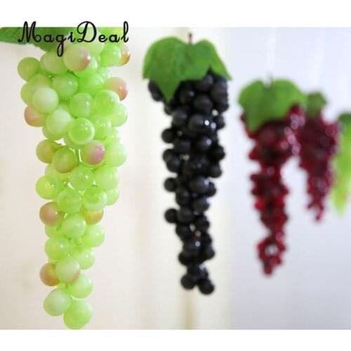 Artificial Fake Grape Fruit Home Kitchen Cabinet Window Table Display Green-36 grapes