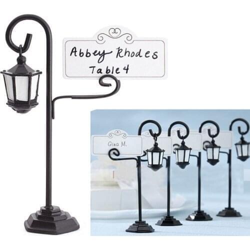 Mini Chalkboard Street Light Shape Place Card Holder Table Number for Wedding Event Party Decoration Accessories