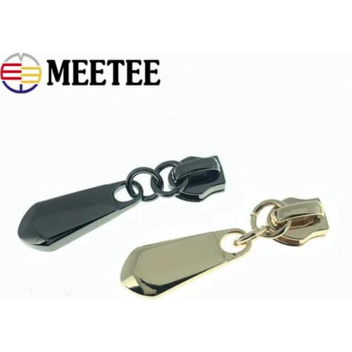 10pcs Meetee 5# Zipper Sliders for Nylon Zips Luggage Pocket Non Lock Zippers Heads Puller Repair Kit DIY Sewing Accessories