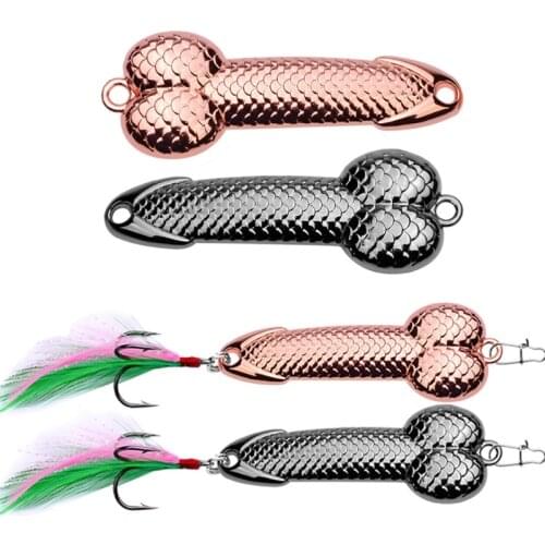 New Metal Wobble Fish Lures Feather Bait Hook Fishing Tackle for Fishing Lovers Novelty Prank Fun Item for Party Birthday