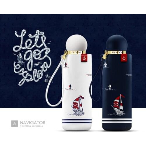 New Brand Mini Folding Umbrella Women Five Fold Sunscreen Umbrellas Anti UV Black Coating Windproof 8K Parasol Small Paraguas