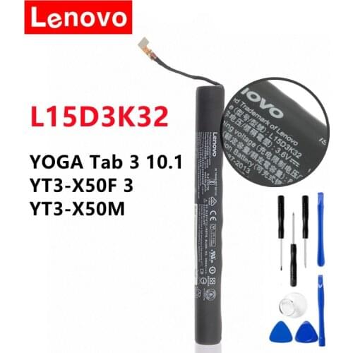 LENOVO Original Battery L15D3K32 For Lenovo YOGA Tab 3 10.1 YT3-X50F 3 YT3-X50M 8400mAh + Free Tools