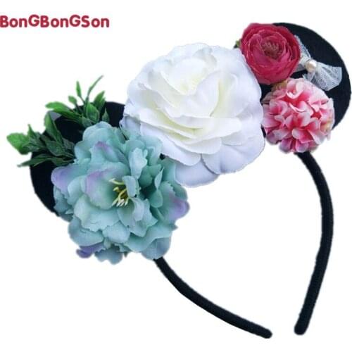 New Baby Headbands Mouse Ears Headband Hairbands Flower Headwear for Children Girls Hair Accessories Performance Gifts