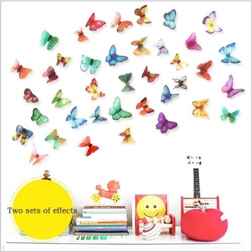 PVC Naklejki Waterproof 3D Butterfly Wall Decor Background Art Wall Sticker Bedroom Decal Removable Pegatinas De Pared