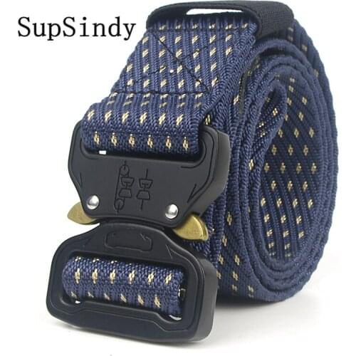 SupSindy 2018 New Army Style Combat Belts Quick Release Tactical Belt Fashion Men Canvas Waistband Outdoor Hunting high quality