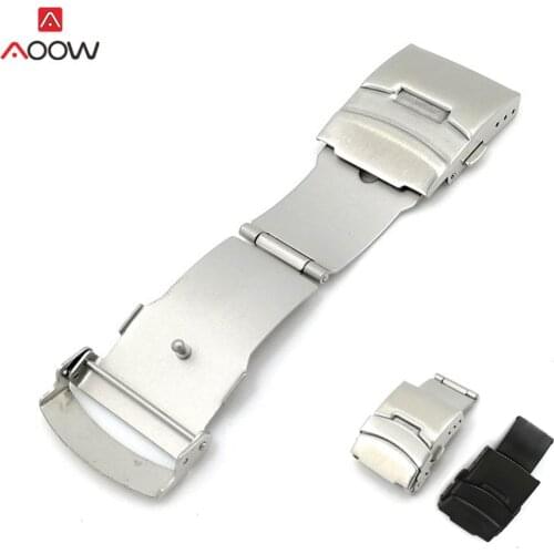 16/18/20/22mm 24mm Fold Watch Band Buckle Double Click Butterfly Watchband Push Clasp Button Clasp Buckles Watch Accessories