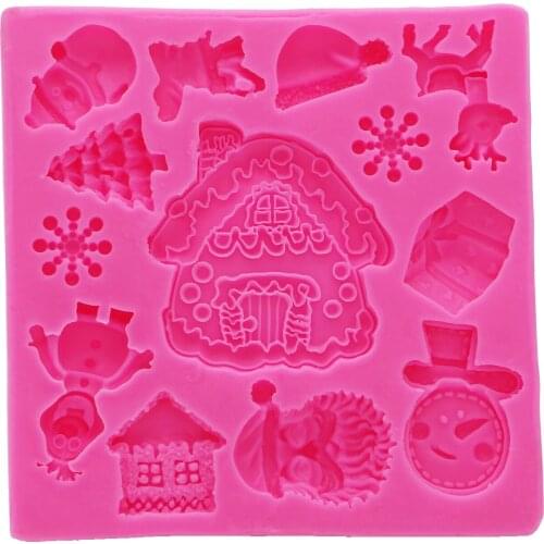 Christmas 3D fondant cake silicone mold for polymer clay molds chocolate pastry candy making decoration tools F1089