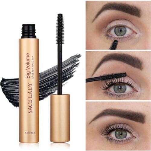 Makeup Curling Thick Mascara Volume False Eyelashes Makeup Women Waterproof Cosmetics Gold Tube Mascara