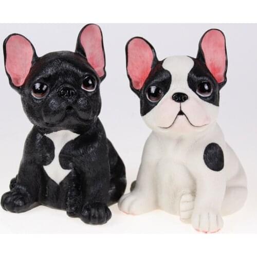 CREATIVE FRENCH BULLDOG ART SCULPTURE SIMULATION ANIMALS CUTE DOG STATUES RESIN ART&CRAFT HOME DECORATION ACCESSORIES R2479
