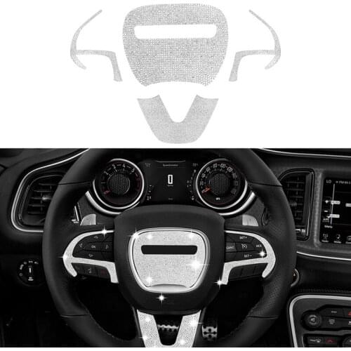 Car Bling Steering Wheel Frame Decorative Cover Sticker for Dodge Challenger Charger Durango 2015 - 2021
