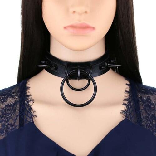 Gothic Jewelry Punk Spike Goth Choker Woman Collar Women Studded Rivet Leather Choker Men Necklace Chocker