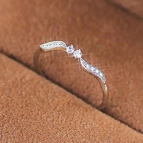 New Style Silver Color Ring For Women With Cubic Zircon Stone Vintage Leaf Shape Wedding Engegament Party Rings