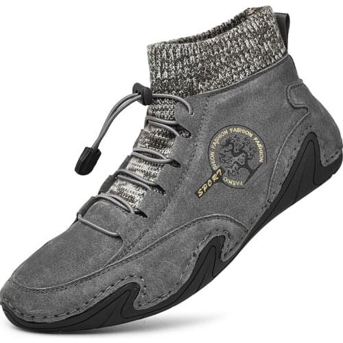 2021 Winter Plus Size Man Sneakers Leather Casual Fashion Ankle Soft Snow Men Boots