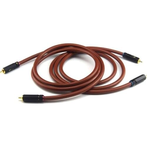 1 Pair Hifi Rca Cable 6N OFC VDH 2-Male to 2-Male RCA Stereo Audio Cable