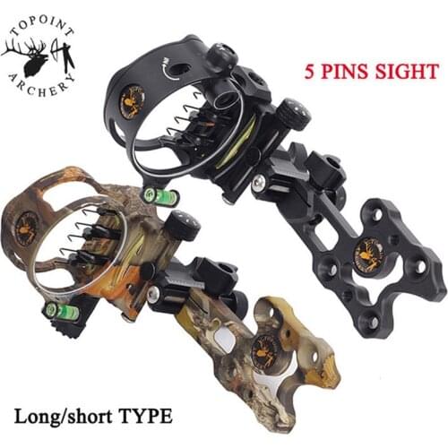 1pc Archery Micro Adjust Retina 5pin Sight 0.019" Optic Fiber Sight Pins Compound Bow Sight Shooting Aiming Hunting Accessories
