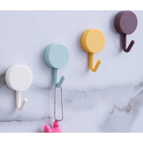10Pcs/Set Rotatable Seamless Adhesive Hook Strong Hook Kitchen Wall Hanger Bathroom Kitchen Supplies Hooks Drop Shipping