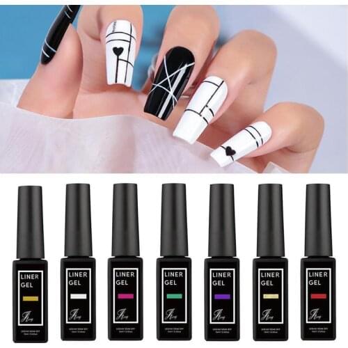 12 Color Nail Art Line Poly Nail Gel Kit For UV LED Paint Nails Drawing Polish Lacquer DIY Painting Varnish Liner Gel Tool