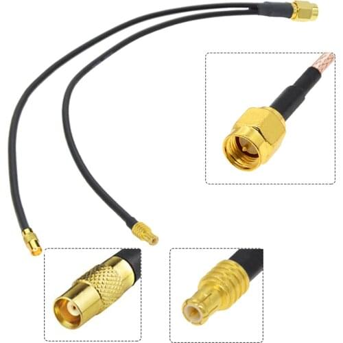 1x SMA Male Plug to 1x MCX Male Plug & 1x MCX Female Jack Y Typle Splitter RG174 Cable Navigation GPS Antenna Extension Adapter