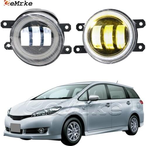 2Pcs Anti LED Fog Lights for Toyota Wish AE20 2009-2012 Wish 1.8S 1.8 X 2.0 2012-2017 Angel Eye DRL Daylight Car Accessories