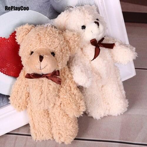 20PCS/Lot Mini Teddy Bear Stuffed Plush Toys Small Bear Stuffed Toys 13cm pelucia Pendant Kids Birthday Gift Party Decor 089