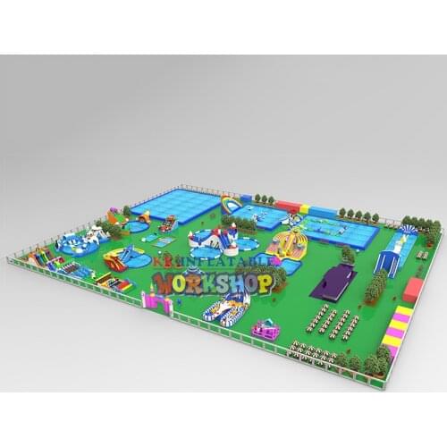 2020 Large swimming pool, deep inground pool water park with inflatables for sale