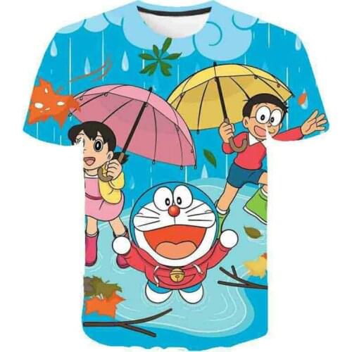 2020 factory direct Doraemon Doraemon Doraemon 3D digital printing T-shirt cute anime men and women T-shirt couple outfit