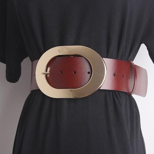 2021 Luxury Wide Genuine Leather Waistband Women Cowhide Waist Belt Autumn Corset Strap Adjustable Femme Dress Shirt Cinture New
