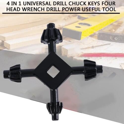 Newest 4 In 1 Universal Drill Chuck Multi-functional Tool Keys Four Head Wrench Drill Power Tool Useful Fit For Different Size
