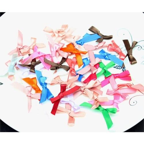 500pcs Mini Satin Ribbon Flowers Bows mixed color 32*22mm Satin Ribbon Bow Applique, Bow Tie Ribbon, Tiny Mini Satin Bows