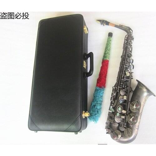 Best Quality new Alto Saxophone E-Flat matte Black Sax Alto Mouthpiece Ligature Reed Neck Musical Instrument and Hard box