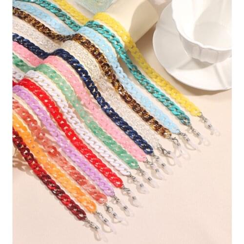 Fashion New Thin Amber Acrylic Glasses Chain Women Reading Glasses Hanging Neck Chain Mask Chain Eyeglasses Strap Lanyard Bijoux