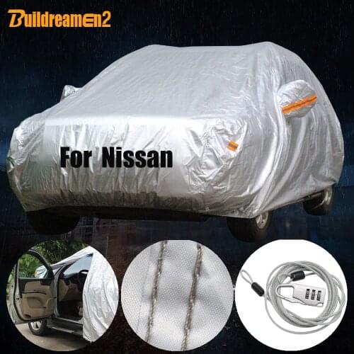 Buildreamen2 Full Car Cover Outdoor Sun Rain Snow Protection Cover Waterproof For Nissan March Micra Pixo Sunny Almera Platina