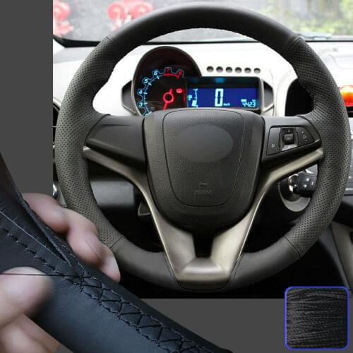 Steering Wheel Cover Stitch on Wrap For Chevrolet Cruze Orlando Sonic 2012-2017 Super Soft Non-slip Durable Car Interior