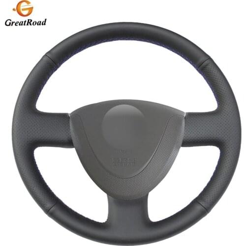 Black PU Artificial LeatherCar Steering Wheel Cover for Honda City 2002-2008 Fit Jazz 2001-2007