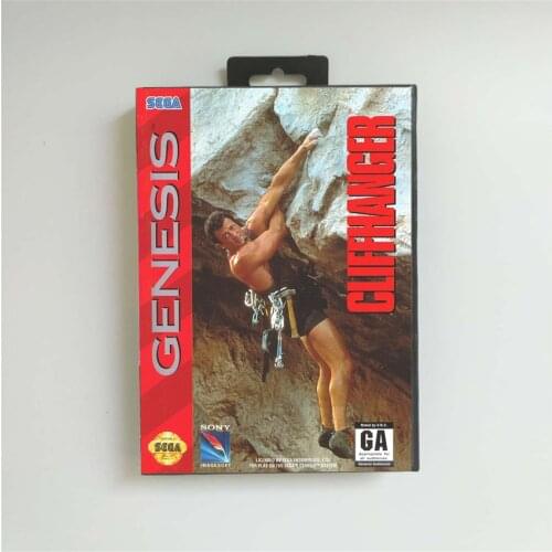 Cliffhanger - USA Cover With Retail Box 16 Bit MD Game Card for Sega Megadrive Genesis Video Game Console