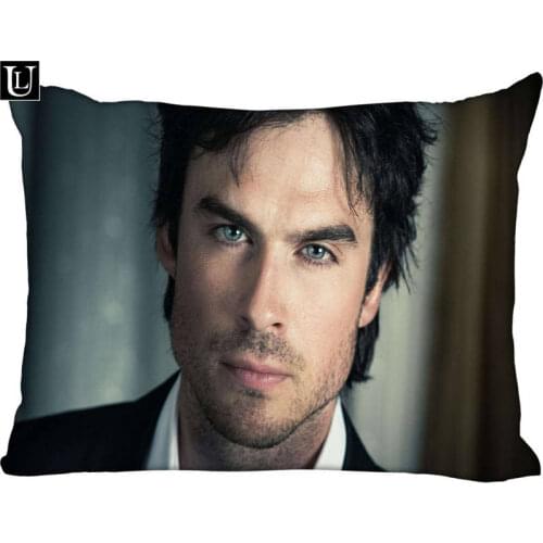 Custom Ian Somerhalder Rectangle Pillowcase zipper Classic Pillow Case DIY Pillow Case 20x30inch two sides