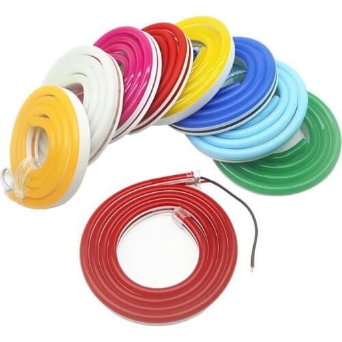 DC12V SMD 2835 Flexible LED Strip Waterproof Neon Ribbon Lights Silicone Tube Valentine Party Bar Garden DIY Sign Outdoor Decor