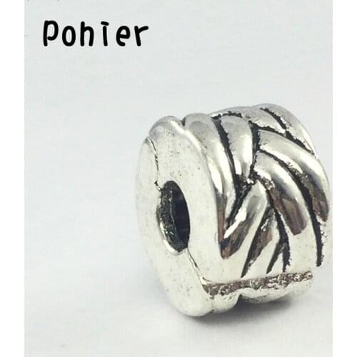 DIY Braided Clips Stopped Safty Charms European Beads Fit Charms Bracelets&Bangle For Women Jewelry