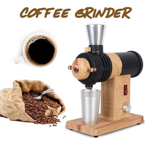 Electric Coffee Grinder Stainless Steel American Coffee Beans Grinding Machine Adjustable Speed With Luxury Aluminum Cup
