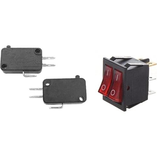 2 Pcs Electric 1NO 1NC Contacts Push Button Mini Switch with 6 Pin Dual SPST ON/OFF Boat Rocker Switch