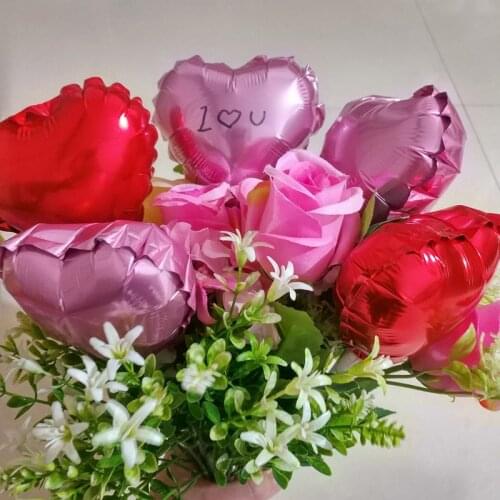 50pcs/lot 5inch heart star Foil Balloons Wedding Birthday Valentine day decor Party Backdrop Decor Air Inflatable Globos