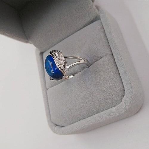 Classic blue Zirconia cubic zirconia ring Oval Cabochon Loose Stone 6 Rays Loose Zircon For jewellery wings Rings