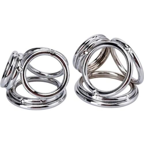 Stainless Steel Penis Ring Cock Ring Testicle Stretcher Ball Ring Delay Ejaculation Cockring BDSM Sex Toy For Men Sex Shop
