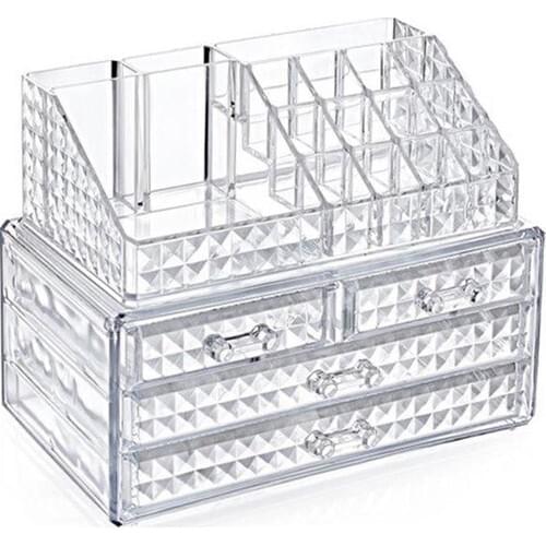 Box Up Diamond Classic 4'lü Drawer Set Organizer Makeup Necessaries Regulator