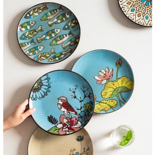 Creative Ceramic art Plate, Dinner Household Dish, Tea Plate, Restaurant Tableware, Western Dessert Porcelain plate