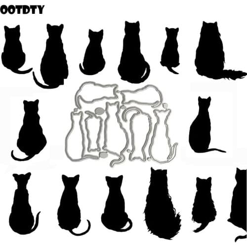 Cat Metal Cutting Dies Stencil Scrapbooking DIY Album Stamp Paper Card Embossing Decor Craft New Dies for 2021