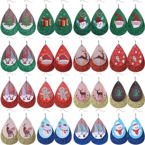 Fashion Teardrop Christmas Leather Earrings For Women Girls 2020 Jewelry Gifts Petal Antique Lightweight Handmade Drop Earrings