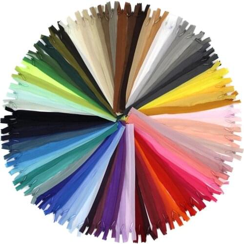 10Pcs/Pack 28cm 3# Colorful High Quality Invisible Zipper Nylon Coil Zipper For DIY Handcraft Cloth Sewing Accessories Wholesale