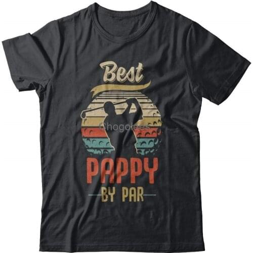 TeesPass Mens Vintage Best Pappy by Par Fathers Day Funny Golf Gift Shirt Short Sleeve Tee